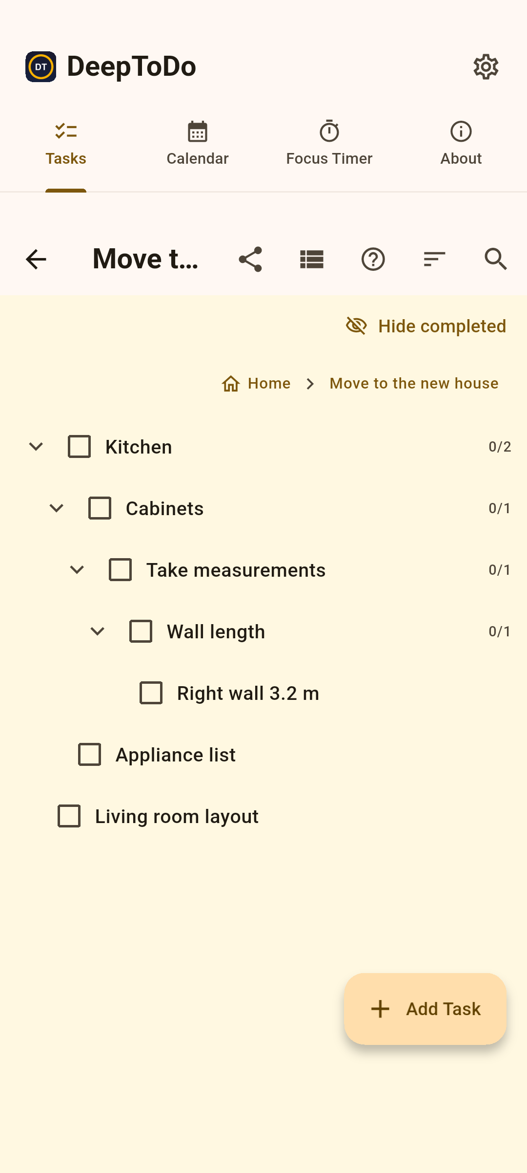 A nested task